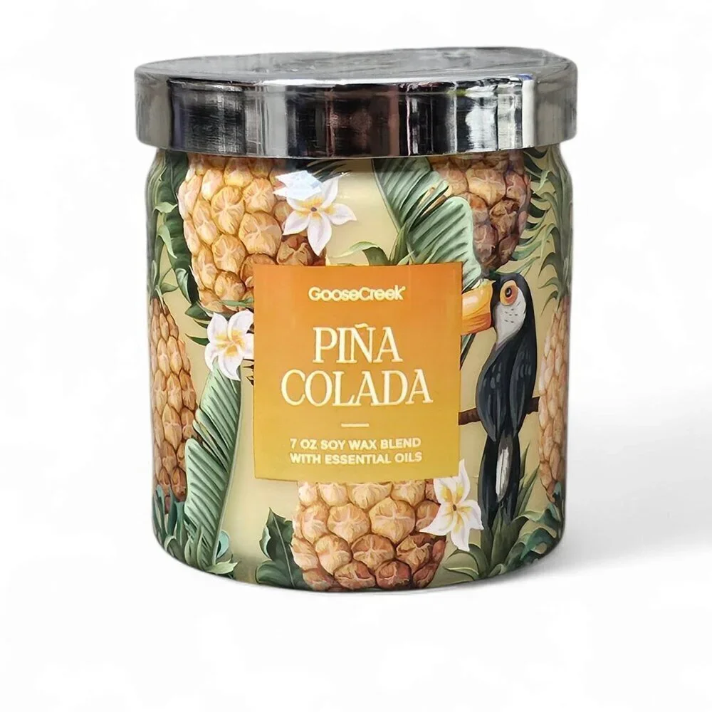 GooseCreek Pina Colada Soy Wax Essential Oils Jar Candle NEW